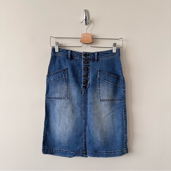 Anthropologie Dresses & Skirts - ANTHROPOLOGIE-PILCRO & Letterpress Double Pocket Denim Skirt (Size:0)